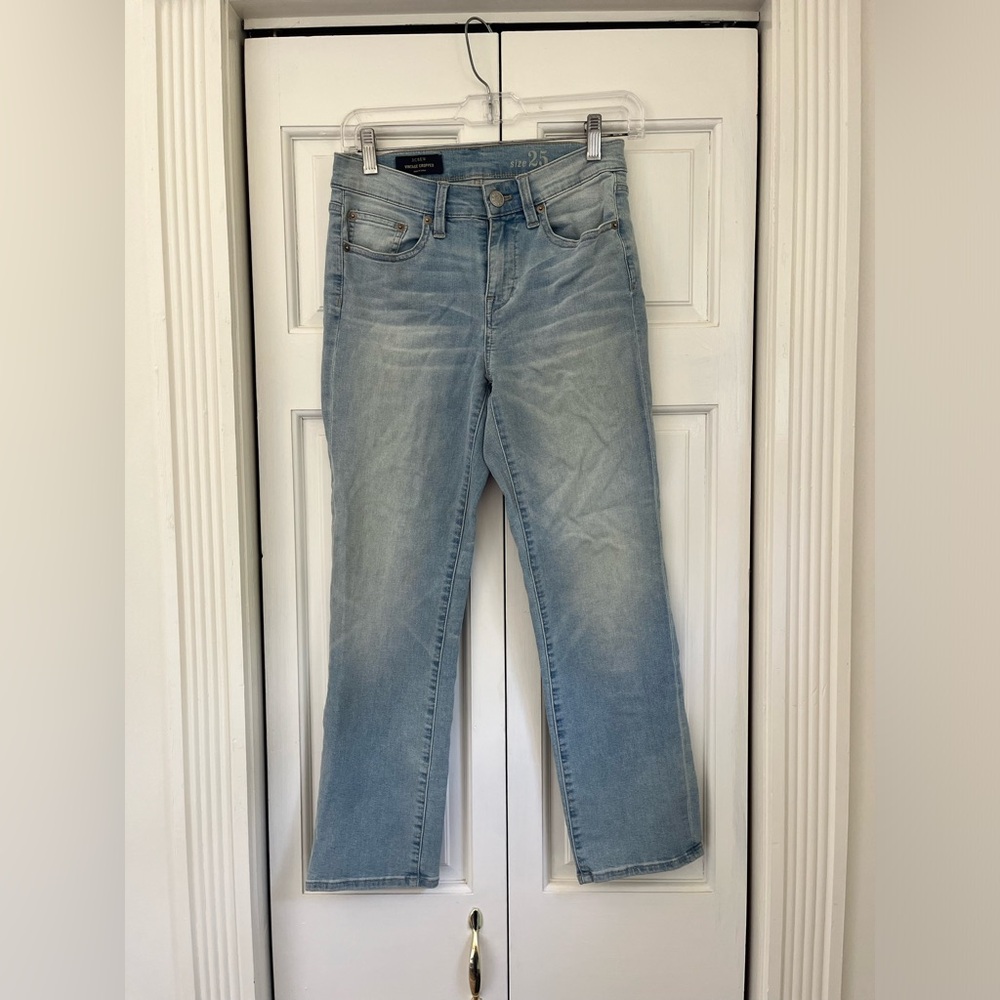 J.Crew Vintage Cropped Jeans women’s size 25 light denim mid-rise straight leg
